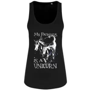 Image of Grindstore Ladies/Womens My Patronus Is A Unicorn Floaty Tank (Large (UK 12-14)) (Black)