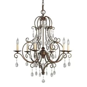 Image of Feiss Chateau 6 Light Chandelier Mocha Bronze