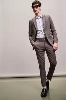 Image of Mens Skinny Fit Taupe Suit Jacket