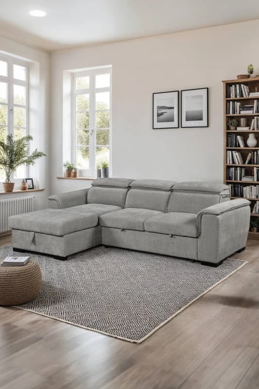 Image of More4Homes Tivoli 3 Seater Fabric Pull Out Sofa Bed Grey