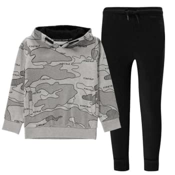 Image of Firetrap 2 Piece Jog Set Infant Boys - Grey Marl/Black