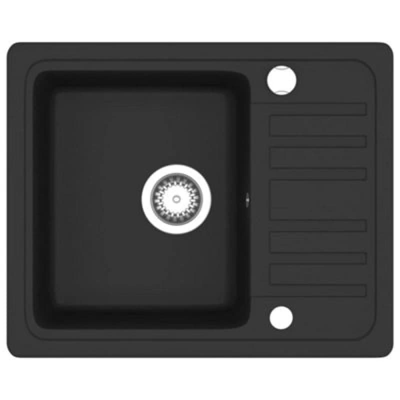 Image of Vidaxl Granite Kitchen Sink Single Basin Black