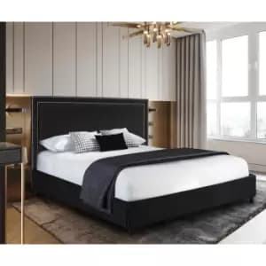 Image of Sensio Bed Super King Plush Velvet Black