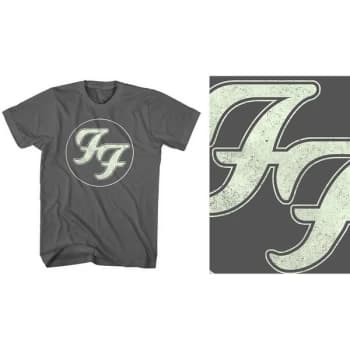 Image of Foo Fighters - Gold FF Logo Unisex Large T-Shirt - Grey