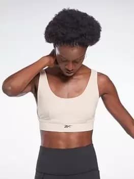 Image of Reebok Studio Stripped Minimalist Bra, Grey Size M Women