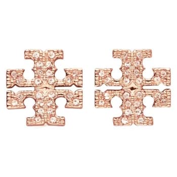 Image of Tory Burch Kira Pave Studs - Rose Gold