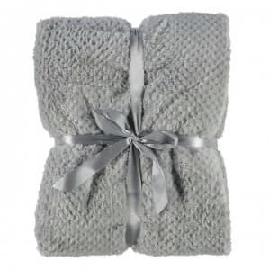 Image of Linens and Lace Flannel Fleece Throw - Grey