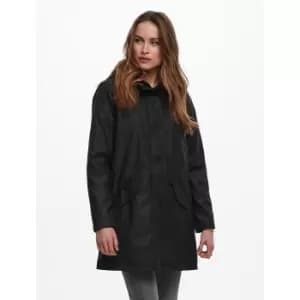 Image of Hooded Mid-Length Raincoat