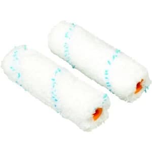 Image of Wickes Mini Medium Pile Microfibre Roller Sleeve 4" - Pack of 2