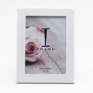 Image of iFrame Thick White Wood Effect Photo Frame 5" x 7"