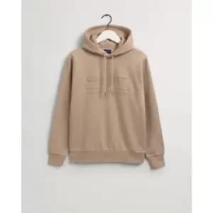 Image of Gant Tonal Shield Hoodie - Beige