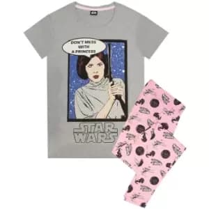 Image of Star Wars Womens/Ladies Princess Leia Pyjama Set (XL) (Grey/Pink)