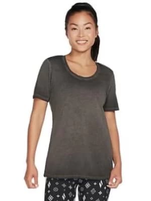 Image of Skechers Diamond Wash Hatha Scoop Neck Tunic Tee, Black Size XS Women