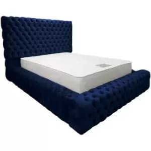 Image of Envisage Trade - Sultan Upholstered Beds - Plush Velvet, Small Double Size Frame, Blue - Blue