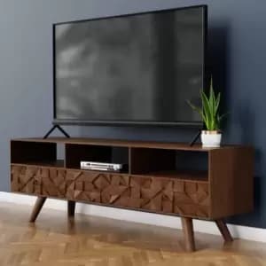 Image of Solid Wood TV Unit with Storage - TV's up to 55 - Freya