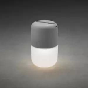 Image of Konstsmide Assisi Solar Outdoor Portable Round Powered Light LED Grey, IP44