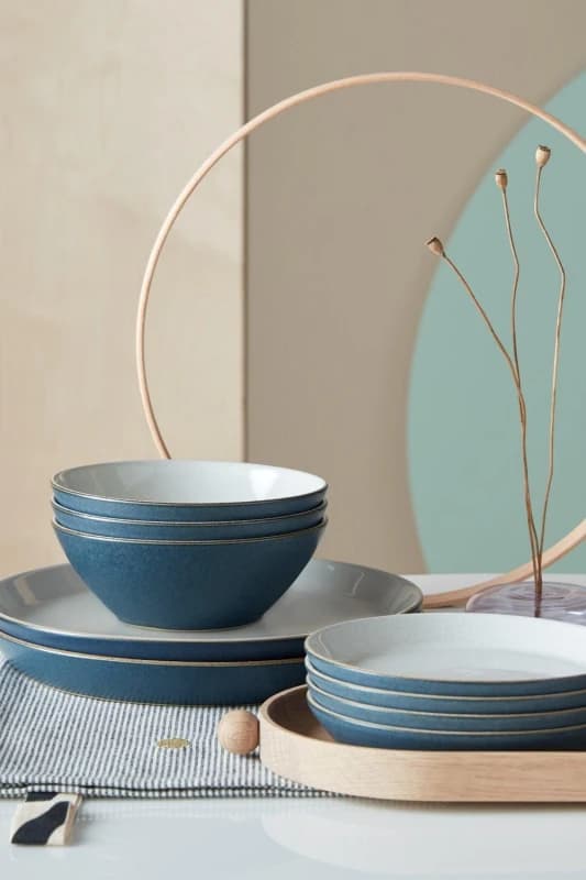 Image of Denby Impression 12 Piece Tableware Set in Charcoal Charcoal Unisex