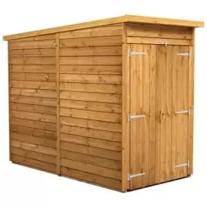 Image of Power Sheds 4 x 8ft Double Door Pent Overlap Dip Treated Windowless Shed