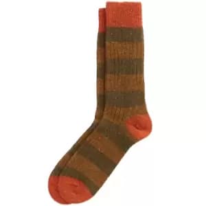 Image of Barbour Mens Houghton Stripe Socks Olive/Butternut Large