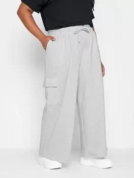 Image of Yours Wide Leg Utility Jogger Oatmeal Marl, Grey, Size 22-24, Women