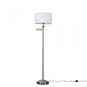 Image of Sinatra Brass Floor Lamp with Large White Reni Shade