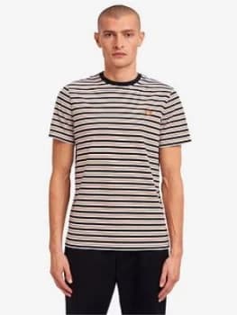 Image of Fred Perry Fine Stripe T-Shirt - Snow White, Snow White Size M Men