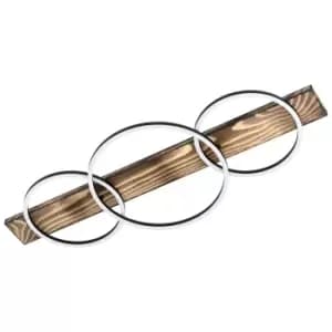 Image of Wall Flush Ceiling Light Black Brown Rustic Shade White Plastic LED 2x12W 1x12W