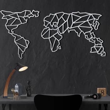 Image of World Map XL - White White Decorative Metal Wall Accessory