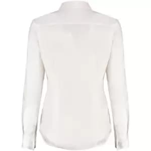 Image of Kustom Kit Womens/Ladies Long Sleeve Tailored Stretch Oxford Shirt (18 UK) (White)