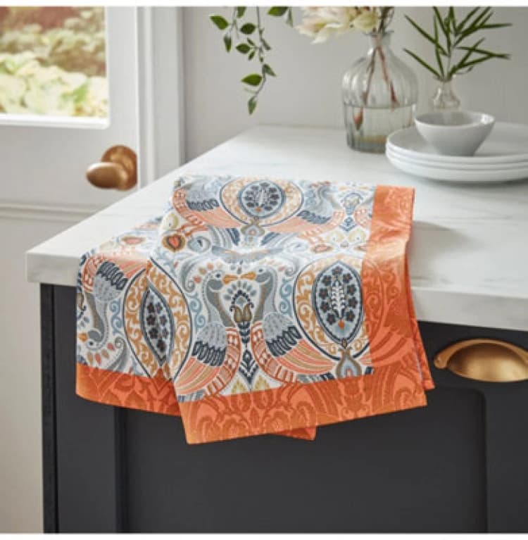Image of Ulster Weavers 'Cotswold' Graphic Print 100% Cotton Tea Towel Orange