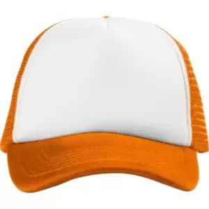 Image of Bullet Trucker 5 Panel Cap (One Size) (Red/White)