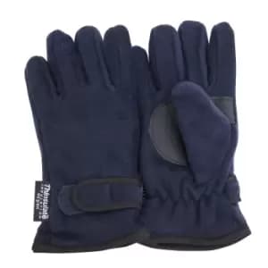 Image of FLOSO Childrens/Kids Thermal Thinsulate Fleece Gloves With Palm Grip (3M 40g) (8/9 Yrs) (Navy)
