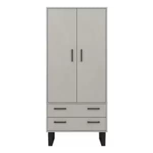 Image of 2 Door, 2 Drawer Wardrobe Grey Wax Finish