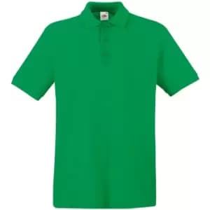 Image of Fruit Of The Loom Premium Mens Short Sleeve Polo Shirt (S) (Kelly Green)