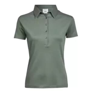 Image of Tee Jays Womens/Ladies Pima Short Sleeve Cotton Polo Shirt (XL) (Leaf Green)
