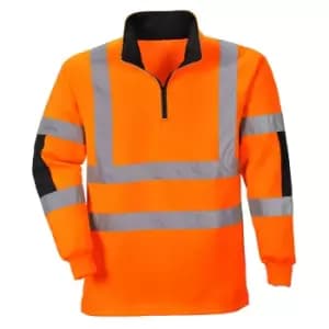 Image of Portwest Xenon Half Zip Hi Vis Pullover Orange M