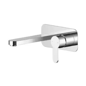 Image of Nuie Arvan Wall Mounted 2 Tap Hole Basin Mixer With Plate - Chrome