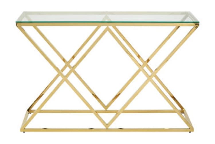Image of Premier Housewares Elegant Design Gold Finish Console Table, Versatile Livingroom Table, Sturdy And Durable Hallway Table Gold