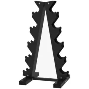 Image of SPORTNOW Five-Tier Dumbbell Storage Rack, for Home Gym Exercise - Black