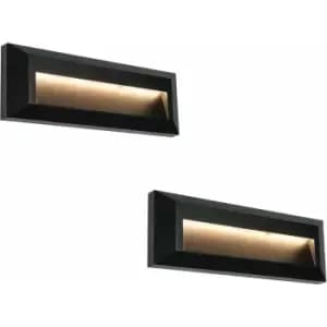 Image of Loops - 2 pack Outdoor Pathway Guide Light - Indirect 2W Warm White LED - Black abs