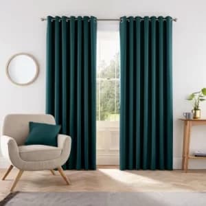 Image of Helena Springfield Eden Lined Curtains 90" x 90", Teal