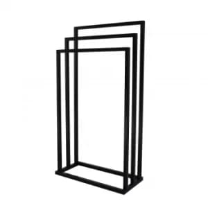 Image of Black 3 Tier Free Standing Towel Rack