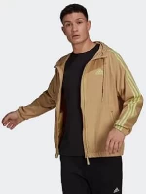 Image of adidas Bsc 3-stripes Wind Jacket, Beige Size XL Women