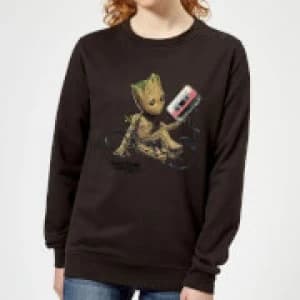Image of Guardians Of The Galaxy Groot Tape Womens Christmas Sweatshirt - Black - M
