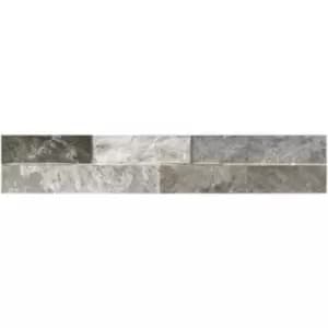 Image of Grey Multi Split Face Wall Tile 8 x 44.25cm - Bata
