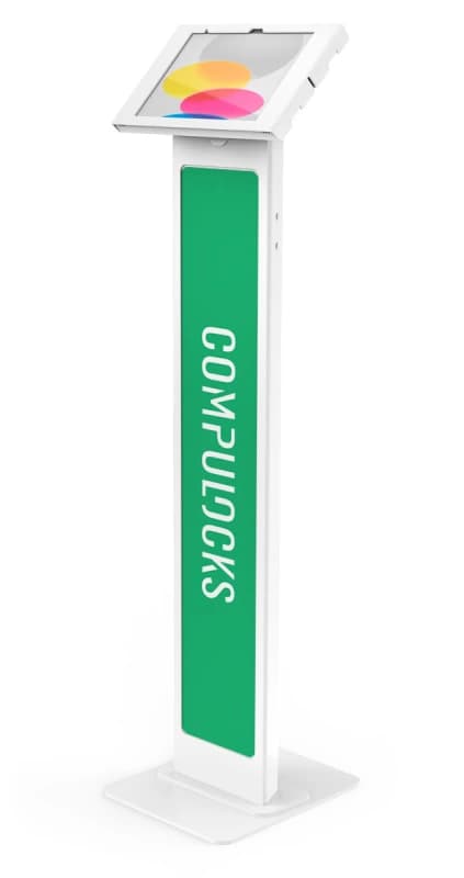 Image of Compulocks Compulocks iPad 10.9" 10th Gen Swell Enclosure Brandable Floor Stand White 140W209SWLW