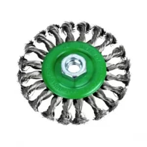Image of Faithfull FAIWBCT115S Flat Twist Knot Wire Brush 115 x 12mm M14x2 Bore