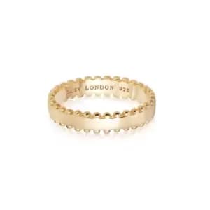 Image of Rings 18ct Gold Plated Sterling Silver Beaded Band Ring 18ct Gold Plate