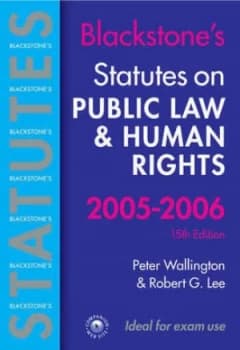 Image of Public Law and Human Rights by Peter Wallington and R. G Lee Paperback