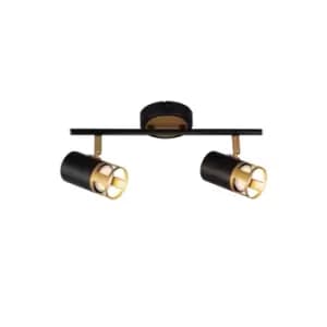 Image of Phelps 2 Light Linear Bar SpotFitting GU10, Black, Painted Gold
